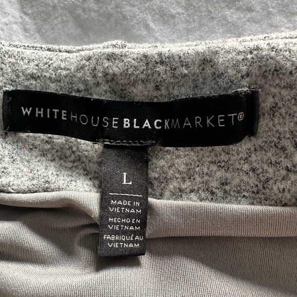 White House Black Market gray ruched skirt, size large - Picture 10 of 13